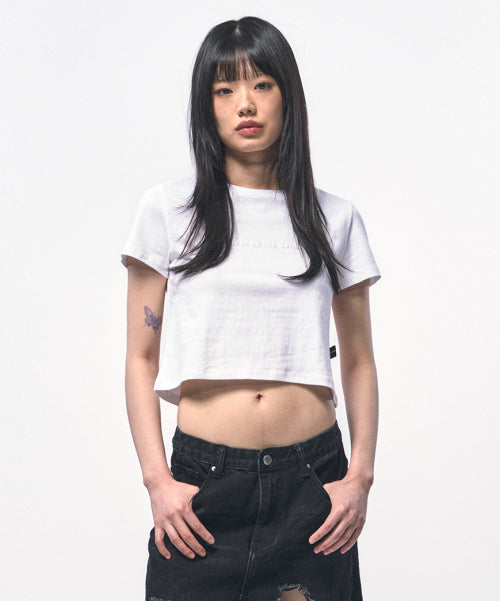 씨웨어 크롭 티셔츠 화이트