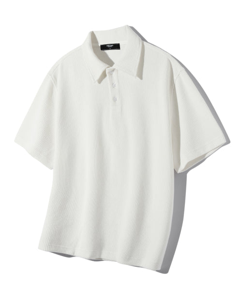 투 톤 솔리드 크로셰 카라 반팔 (WHITE)