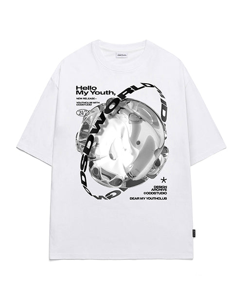 ODSD World Graphic Overfit T-Shirt - WHITE
