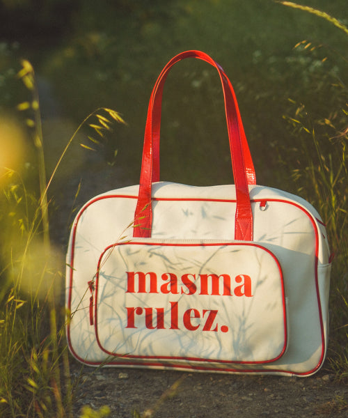 mama square pocket shoulder bag _ cream