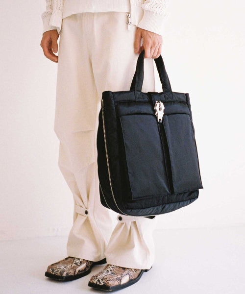 raven expandable tote bag / black