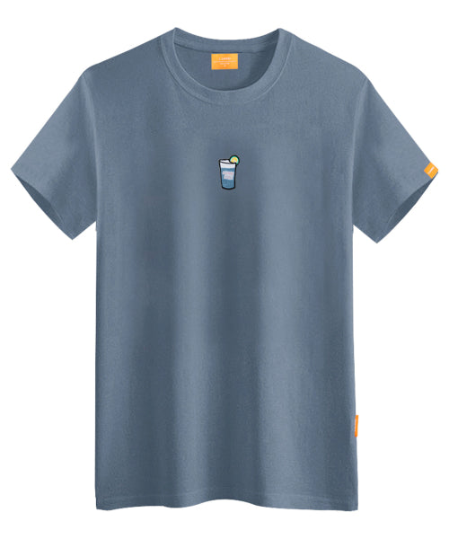 칵테일자수 반팔티셔츠 남녀공용 빅사이즈 S~4XL