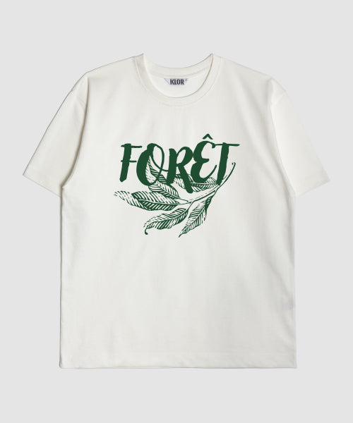 [UNISEX] 포레 그래픽 반팔 티셔츠 (CREAM WHITE)