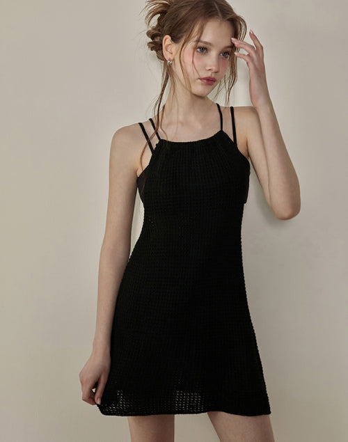 마고 니트 홀터 커버업 원피스 - 2 COLORS