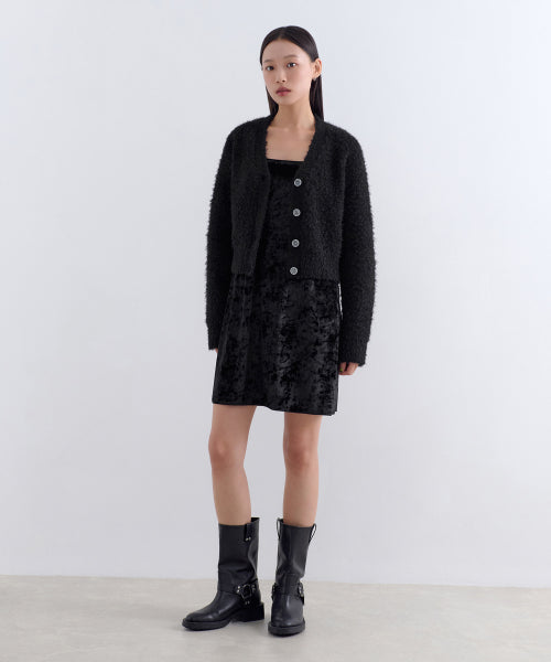 우먼즈 벨벳 뷔스티에 미니 드레스 [블랙]