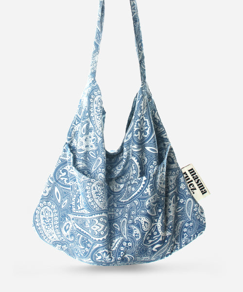 Rabbit eco bag_Paisley blue