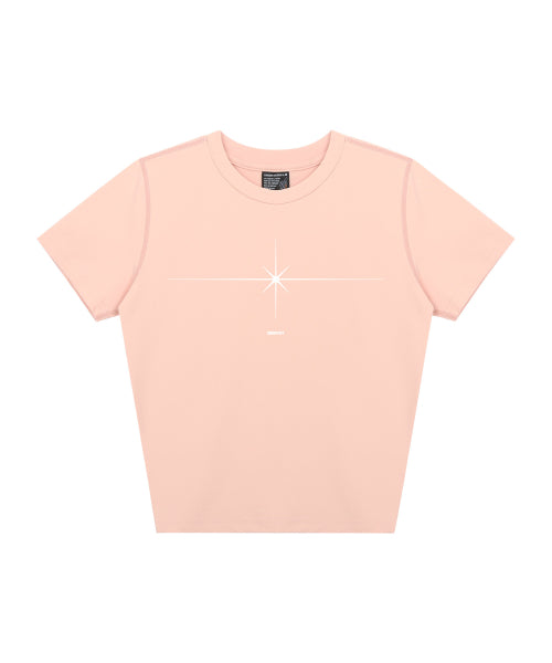 DW 스팅클 크롭 반팔티셔츠 핑크