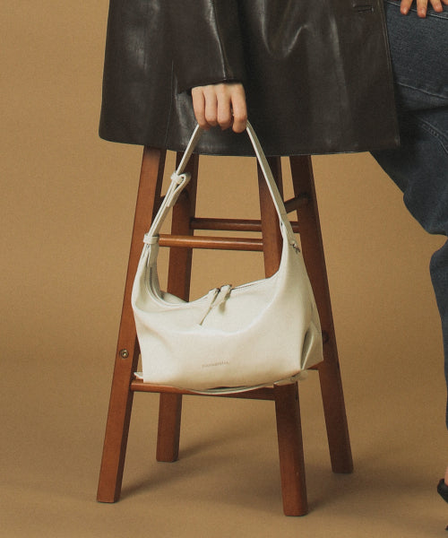 3way belted mini hobo bag  Cream