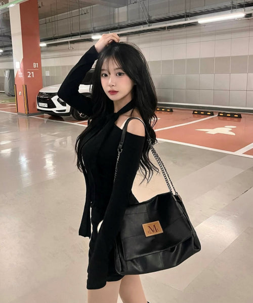 인피니티 레더 체인 숄더 백 (남녀공용)