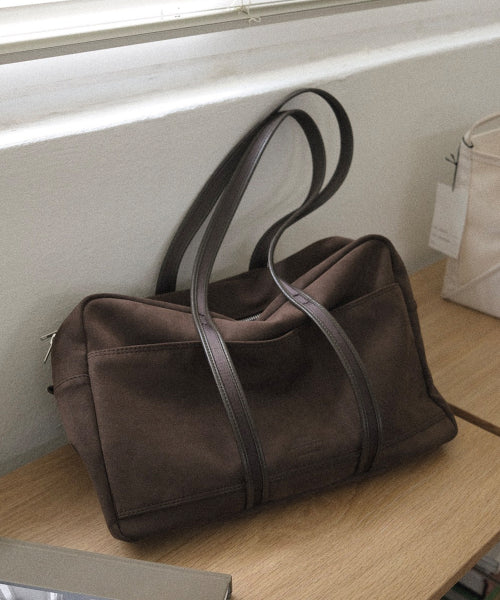 스웨이드 보스턴백_브라운_미디움