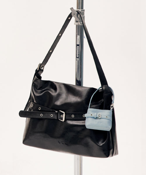 [SET] 버클 호보 숄더 크로스백 _ 블랙