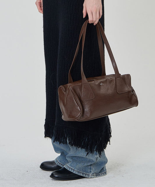 빈티지 바게트 숄더백 브라운