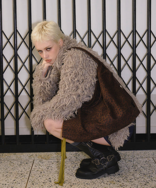 CACTUS HOBO BAG [Leopard Brown]