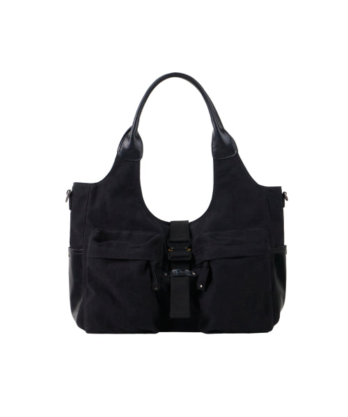 버클드 코튼 크로스 토트백 [BLACK]