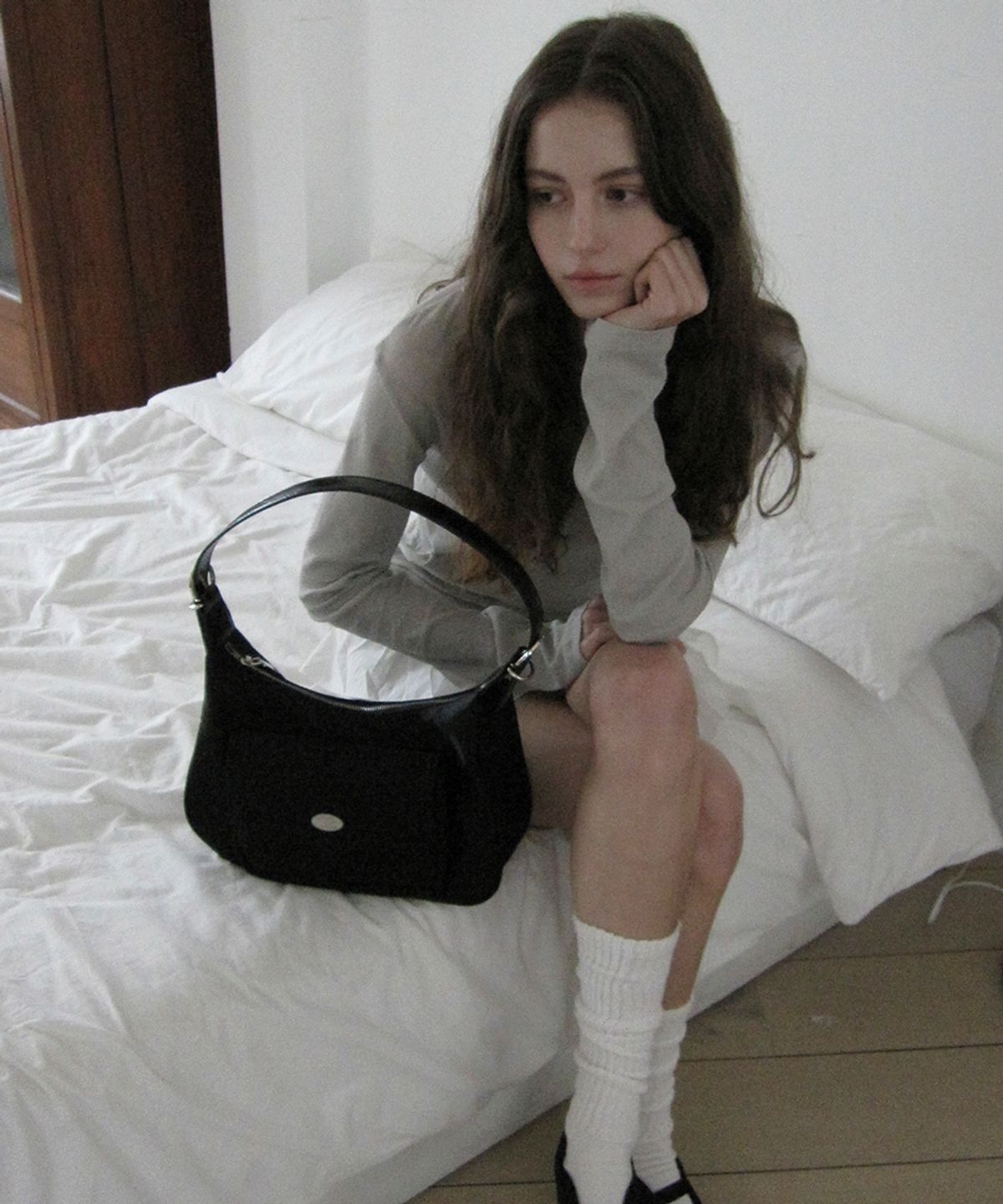 포프 투웨이 크로스백 / 블랙 나일론