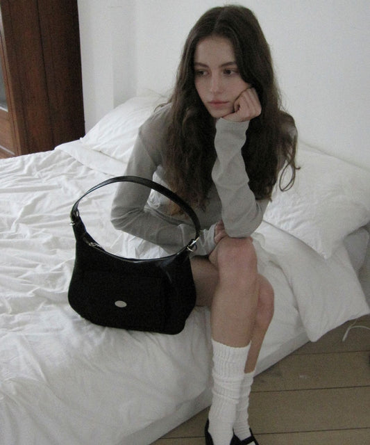 포프 투웨이 크로스백 / 블랙 나일론