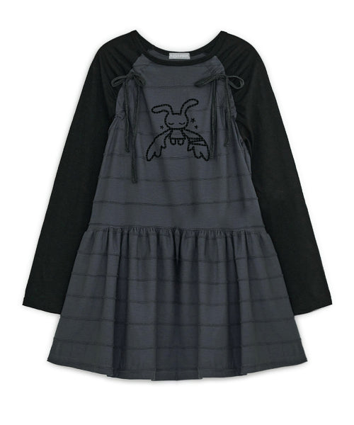 엔젤 패치 레글런 드레스 (블랙 차콜)