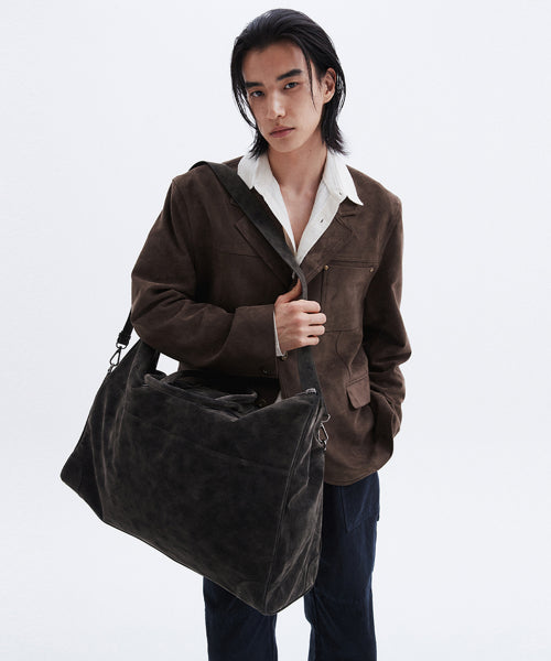 스웨이드 볼링백 - BLACK