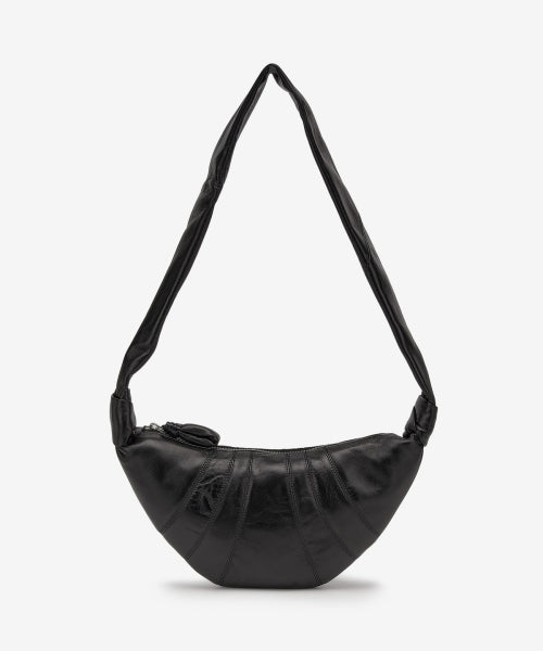 스몰 소프트 나파 크루아상 숄더백 - 블랙 / BG0003LL095BK999
