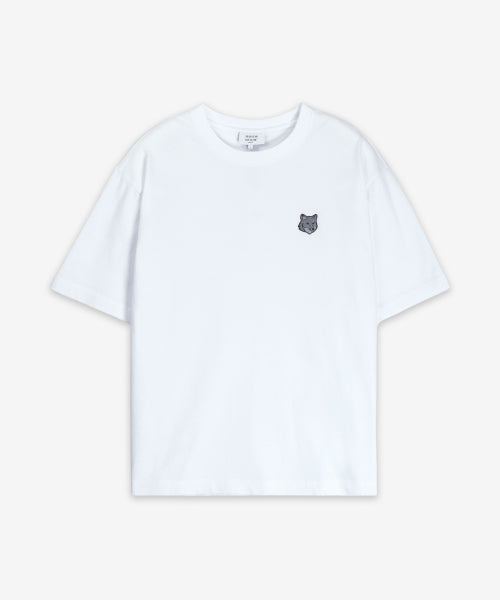 볼드 폭스 헤드 패치 오버사이즈 반소매 티셔츠 - 화이트 / OM00128KJ0119P100