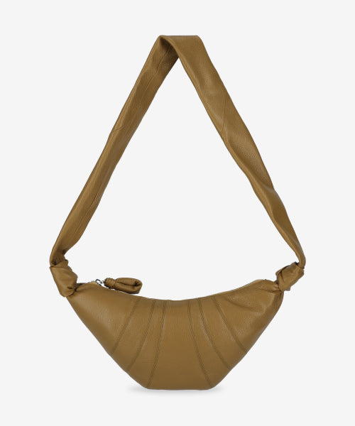 스몰 그레인 레더 크루아상 숄더백 - 브론즈 카키 / BG0003LL0018GR676