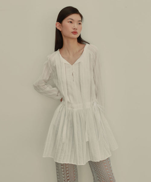 FRILL MINI DRESS [ WHITE ]