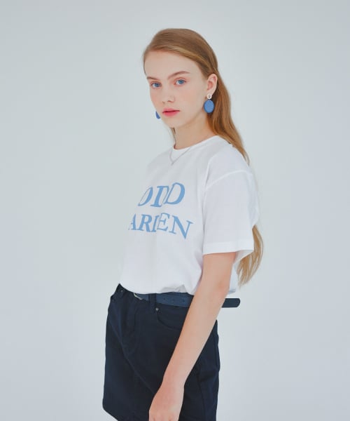 오드가든 레터링 티셔츠_화이트(블루)