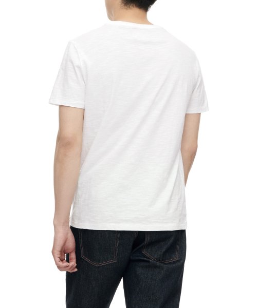 커스텀 슬림핏 포켓 티셔츠 - 화이트