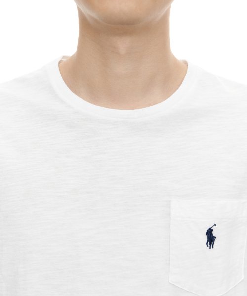 커스텀 슬림핏 포켓 티셔츠 - 화이트