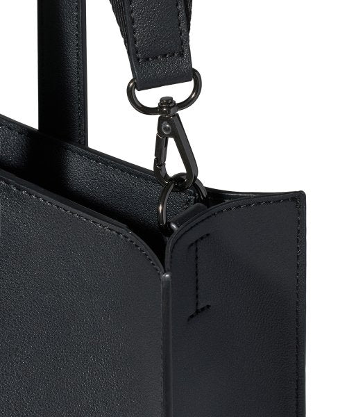 비건 레더 스퀘어 토트 백 [블랙]