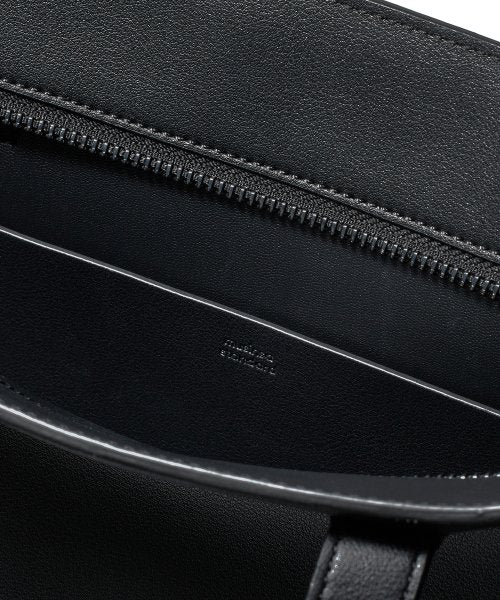 비건 레더 스퀘어 토트 백 [블랙]