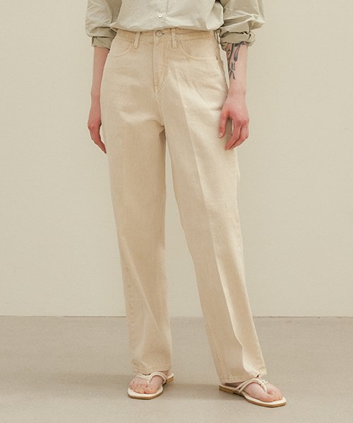 essential dyeing denim pants-yellow