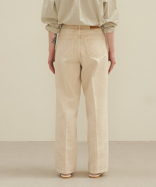 essential dyeing denim pants-yellow