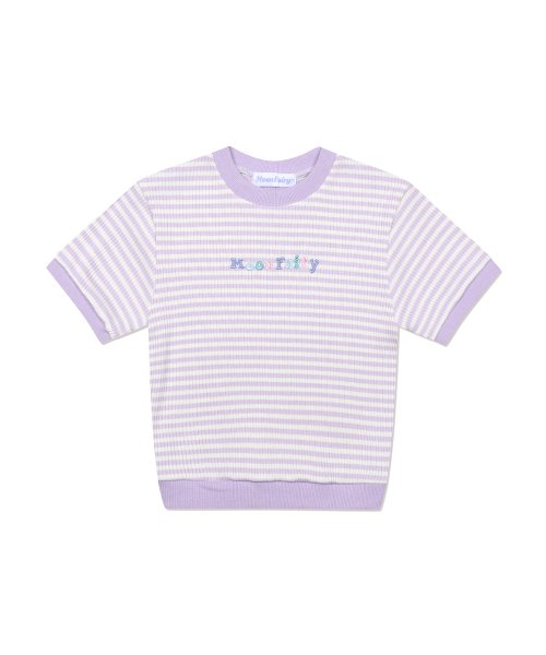 MF 윙키 스트라이프 크롭티-라벤더