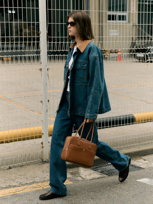 CLASSIC 28 LEATHER BAG TAN_UDBA4F201CM