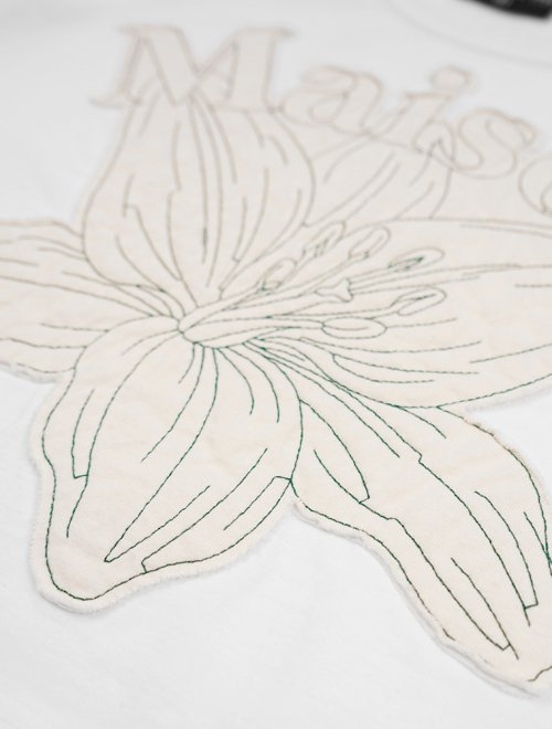 우먼즈 르 리스 자수 싱글 크롭티 화이트크림(FCC2TS429W)