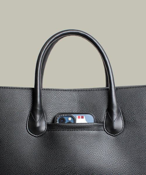 톱스티치 레더 브릿지 토트백