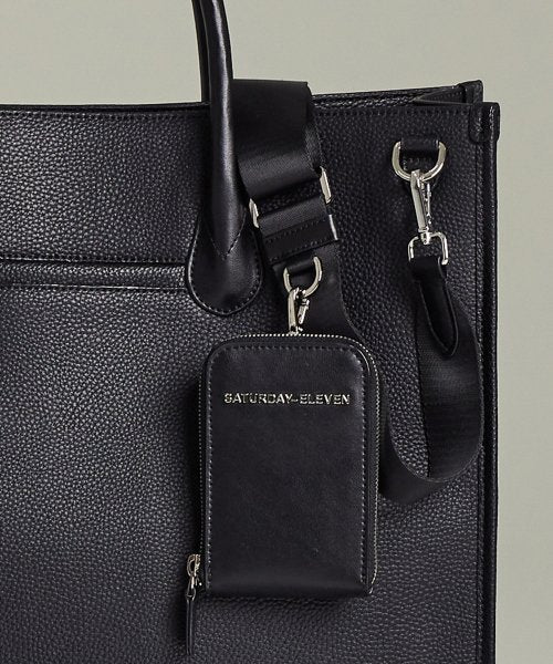 톱스티치 레더 브릿지 토트백