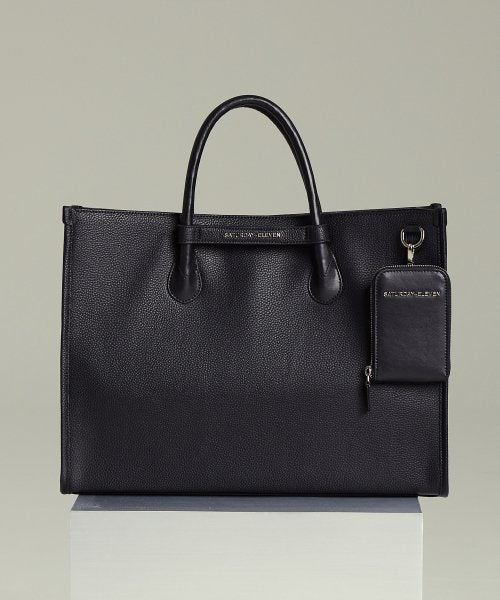 톱스티치 레더 브릿지 토트백