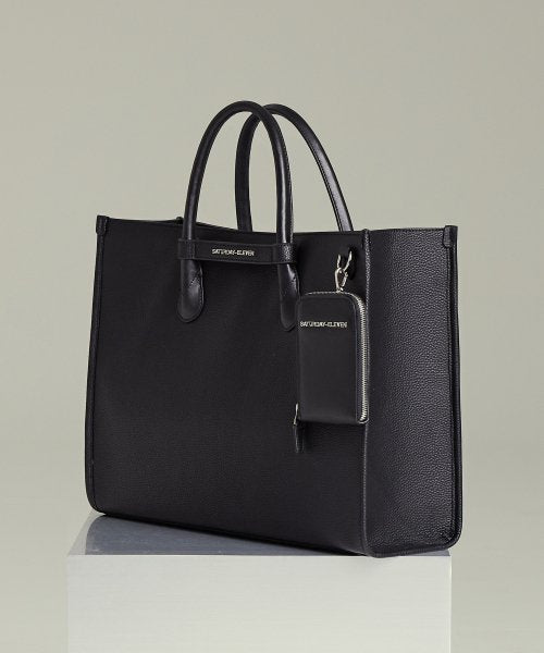 톱스티치 레더 브릿지 토트백