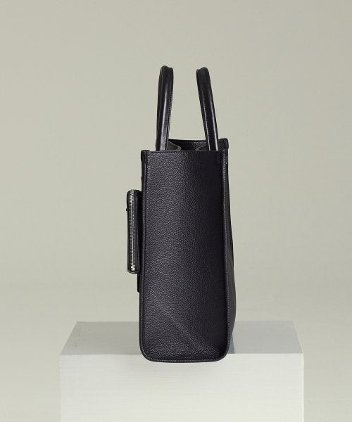 톱스티치 레더 브릿지 토트백