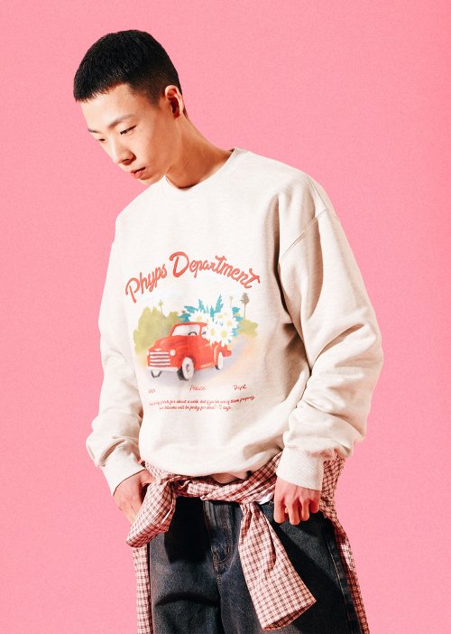 PHYPS® FLOWER DELIVERY CREWNECK OATMEAL