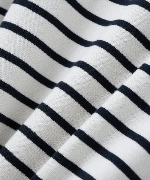 스트라이프 풀오버 집업 스웻셔츠[아이보리]