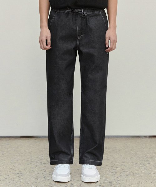 Comfortable Banding Denim Pants DCPT025CPBlack