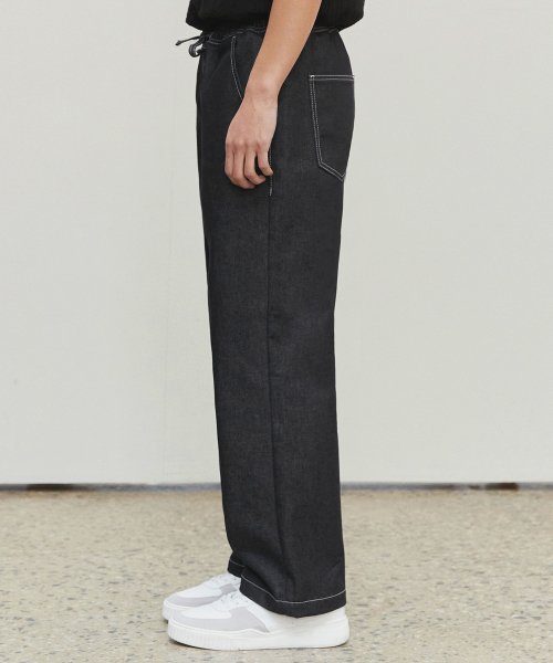 Comfortable Banding Denim Pants DCPT025CPBlack