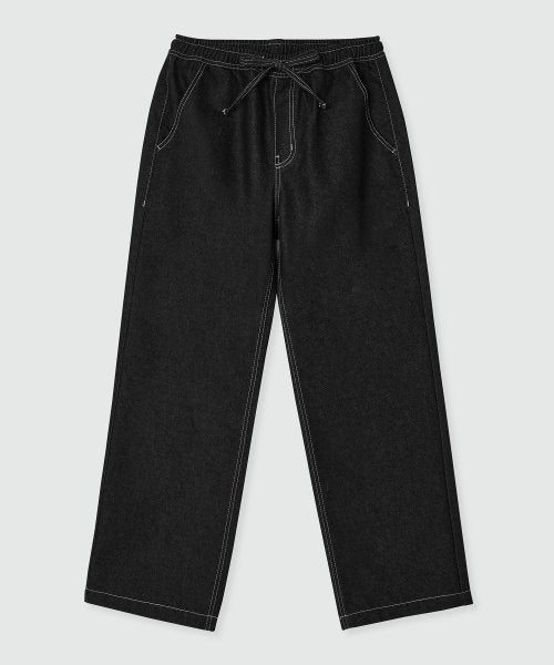 Comfortable Banding Denim Pants DCPT025CPBlack