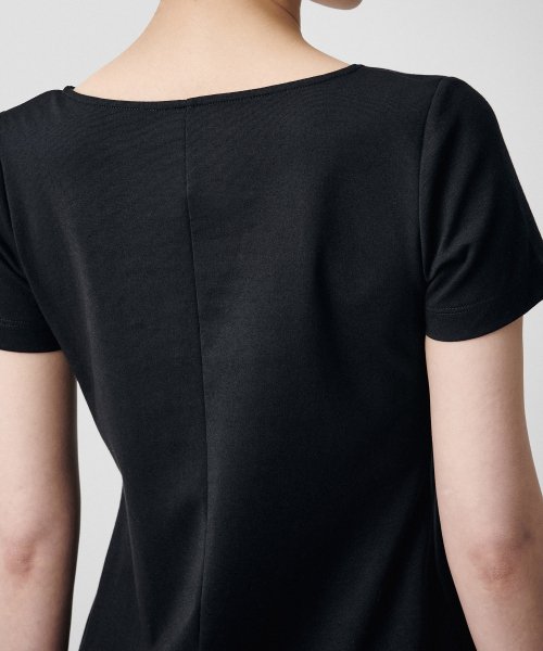 우먼즈 스퀘어 넥 저지 미니 드레스 [블랙]