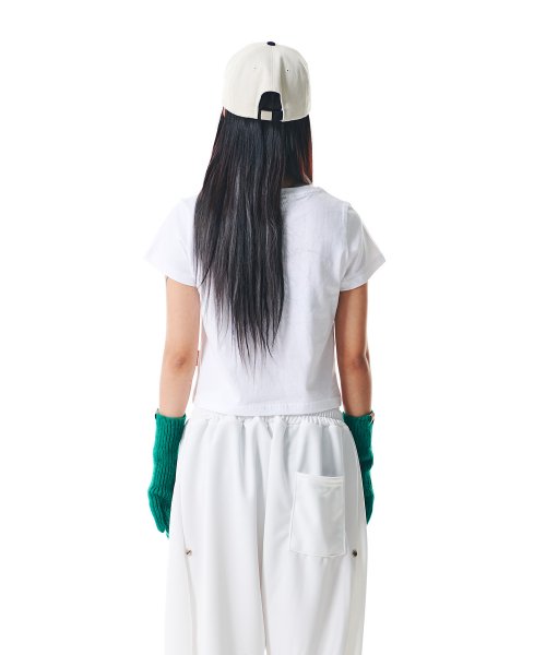 23 네이처 크롭 반팔 티셔츠 화이트