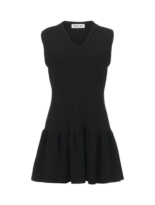 미니멀 프릴 니트 원피스 [BLACK] / WBC1L15503