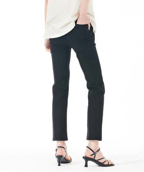 여성 블랙 슬림 스트레이트 에어진-CBZG2352C03